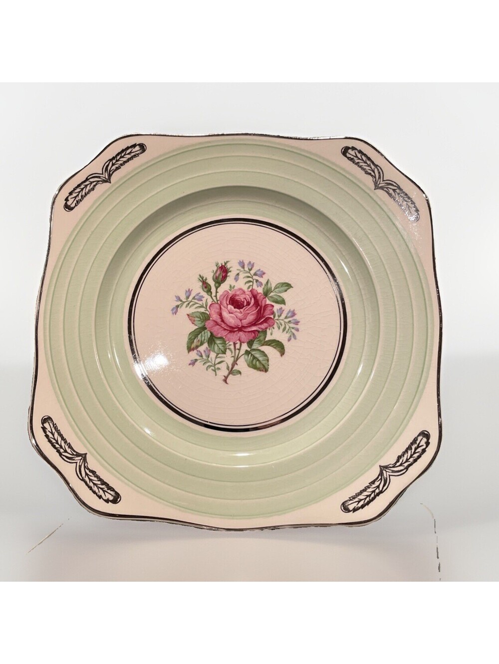 Simpsons (Potters) Ltd Ambassador Ware England antique Square Plate vintage